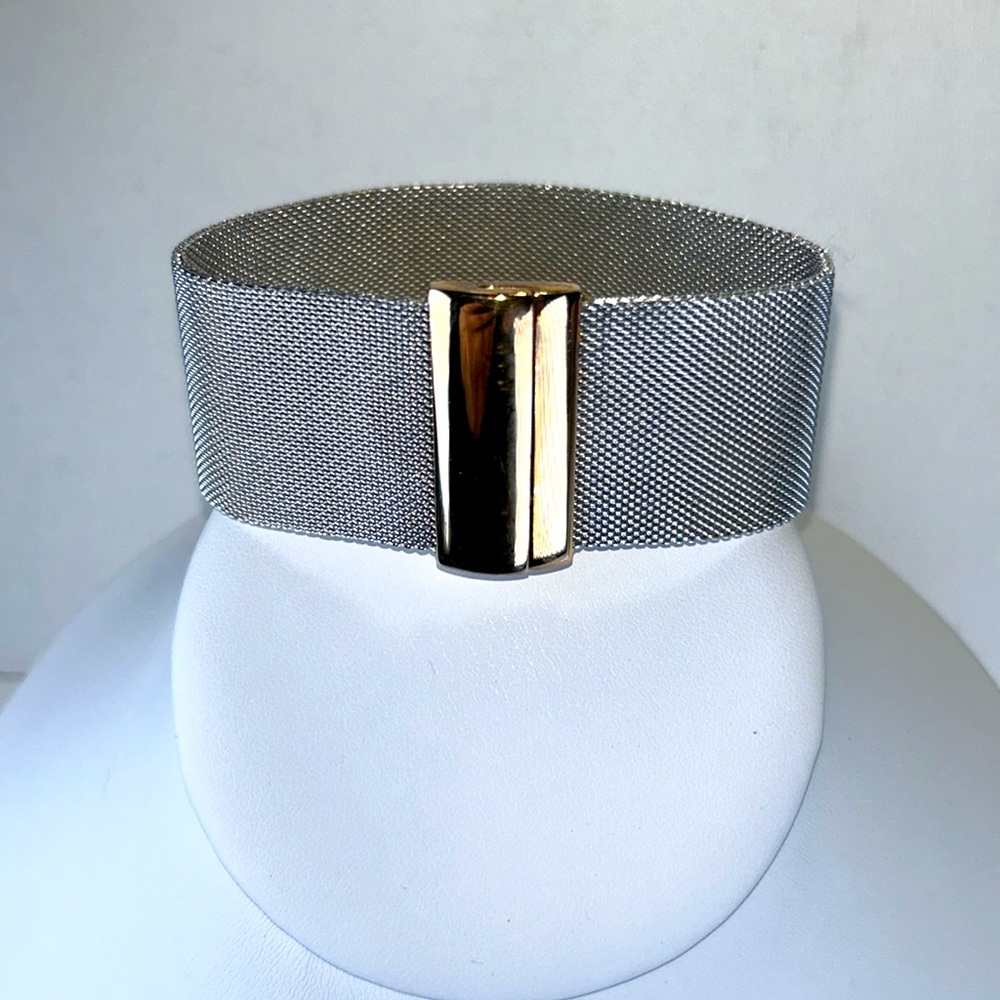 Italian Made Stainless Steel Bronze Bracelet With Magnetic Clasp Minimalist Boho